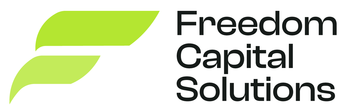Green stylized F icon next to 'Freedom Capital Solutions' black wordmark logo